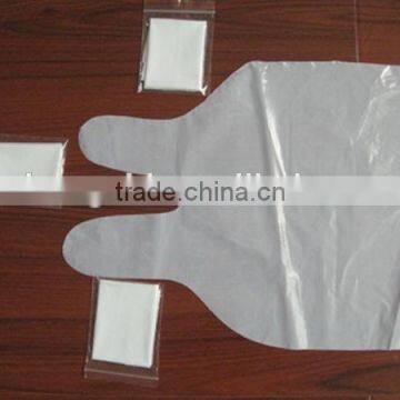 STERILE TWO FINGER GLOVES IN POLYETHYLENE, small packing PE gloves