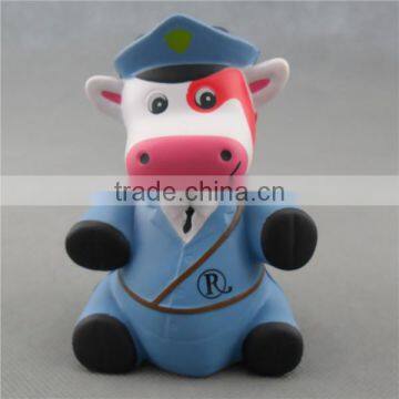 pu promotional cheap gifts cow shaped animal stress toy