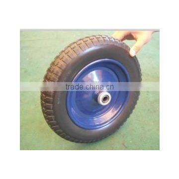 13inch solid wheelbarrow wheels with metal rim flat free tyre