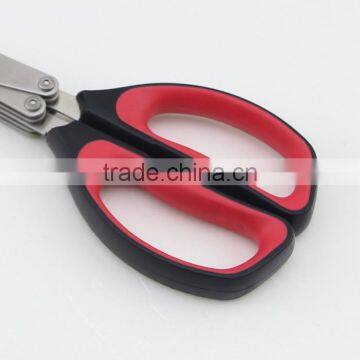 Red And Black Soft Handle Five Blades Scissors Kitchen Shears Best For Kitchen Garden photo-4