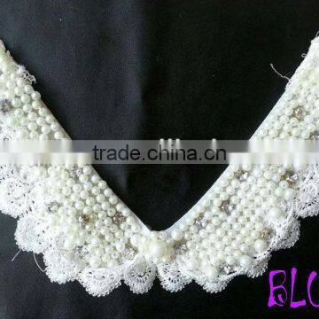 BL0101 Decorative fashion ladies embroider rhinestone beaded applique collar