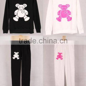 Letter Geometric Print Hoodies Pants Sets Women Sport Wear Loose Suit Tracksuit photo-2