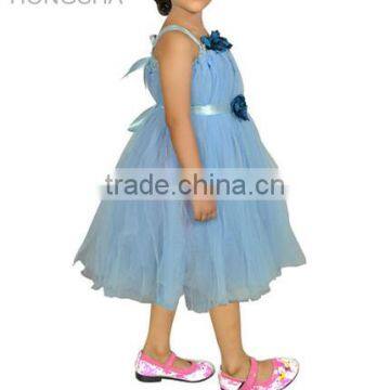 Baby Girl Frock Designs Tutu Flower Net Prom Dresses HSD2405 photo-2