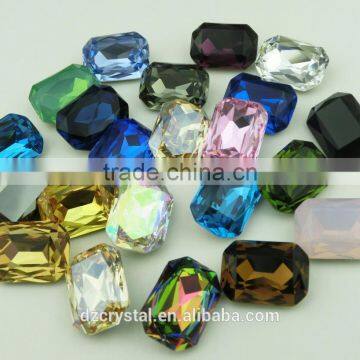 Loose Colorful Rectangle Machine Cut Faceted Fancy Stone Crystal Glass Bead photo-2