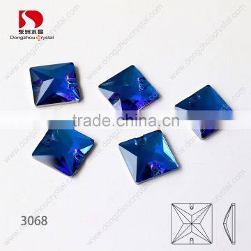 Sapphire Square Crystal Stone Beads Sew on Flat Back Jewelry Accessories Rhinestones photo-3