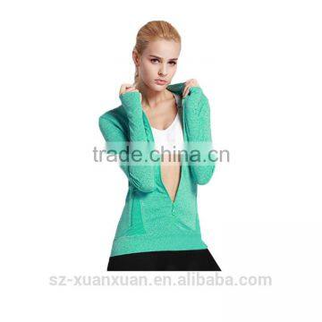 Hot Women Athletic Yoga Track Running Sports Woman Zip Coat