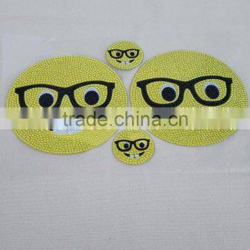 Lovely Cartoon Design Hologram Rhinestone Diamond Gem Crystal Sticker In Foot Grade photo-6