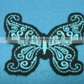 beautiful embroidery patch, high quality embroidery patch ,iron on butterfly badge