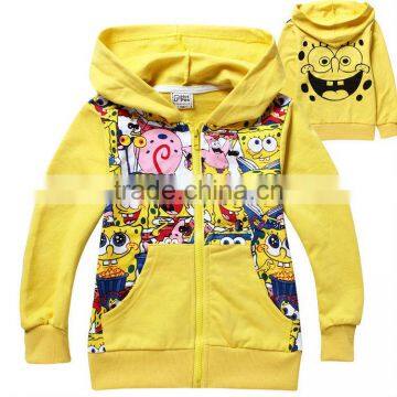 fashion boys Cartoon zipper hoodies kids sweater hood