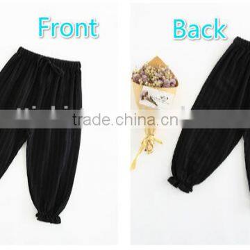 Boys and Girls Pure Color Cotton Lantern Pants Children's Clothing Wavy Striped Pants photo-3