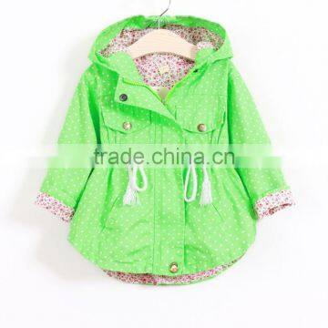 Zm50392b Girls Pure Cotton Hooded Dust Coat Autumn New Style Child Clothing photo-3