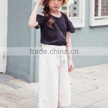 zm35616a fashion clothing 2017 wholesale girls shirts and jean pants clothes set