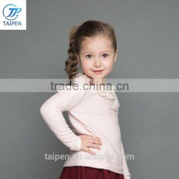 2017 Spring Girls t Shirt With Lace O-neck Children Clothing Long Sleeve Pullover t Shirt photo-2