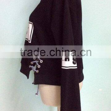 Wholesale Fashion Garment Terry Cotton Design Winter Crew Neck Print Plain Dyed for Women Hoody Sports Wear Made in China photo-3