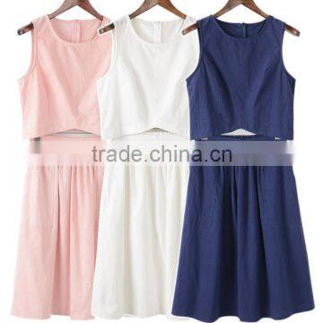 Wholesale Woman Dress, Latest Dress Design , Custom Casual Dress Summer 2pcs Dress Fashion Lady Dress