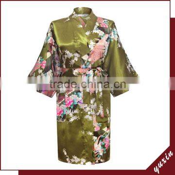 Satin silk bathrobes chinese silk robe ,Satin Night Dress ND013