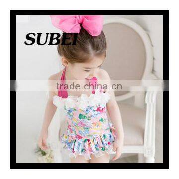Children Piece Swimsuit Girls Skirt Type Swimsuit Children Baby Swimwear Floral photo-2