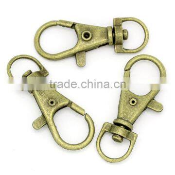 China Wholesale Antique Bronze Key Ring Metal Swivel Lobster Claw Clasp Hook photo-2
