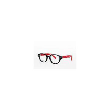 Black And White / Red Acetate Optical Frames , Women Spectacles Frames For Round Face