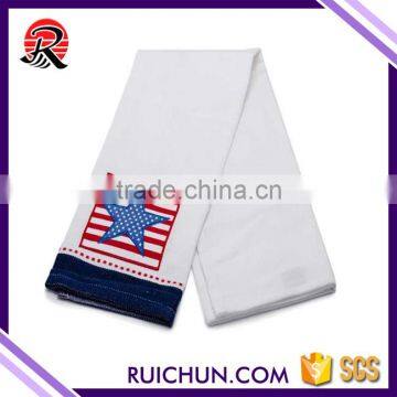 100% cotton yarn dyed fabric embroidery standard size tea towel