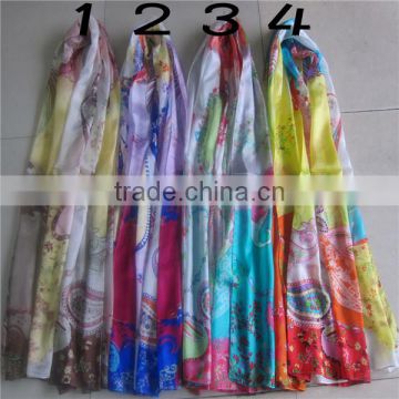 Custom design top quality digital printing fashion silk scarf