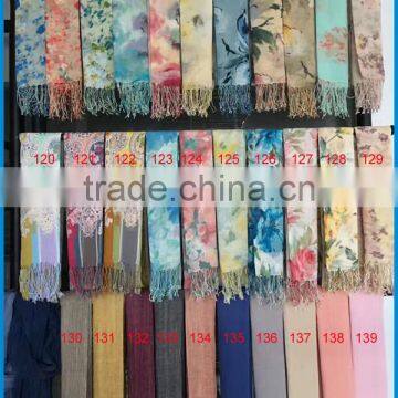 Men and Women's Fashion Linen Solid Colour Crinkle Scarf photo-5