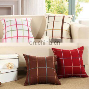 Simple Plain Grid Pillow Home Decorate Cushion