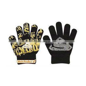 Acrylic Printed Knitted Magic Glove,pink Cotton Gloves,stretch Cotton Gloves,colored Cotton Gloves,black Cotton Knitted Gloves photo-3