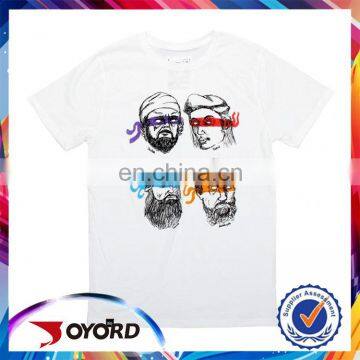 High quality sublimation printed white t-shirt