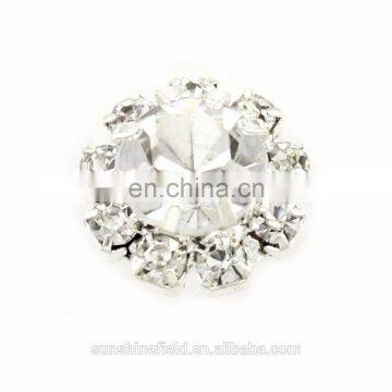 Alloy Rhinestone Button Clear Crystal for Accessories Silver Plating photo-3