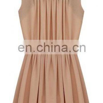 Sexy Deep V Neck Sleeveless Fashion Women Chiffon Dress Wiht Black Elasthan Waistband photo-2