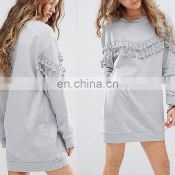 Autumn Women Sweater Pullover Fringe Top Coat Long sleeve Hoodie Sweatshirt