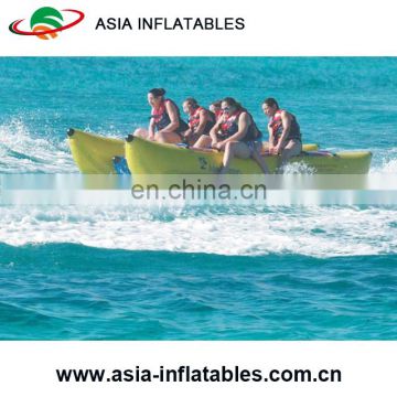 6 Passenger/Seat Banana Boat Inflatable Raft/ Inflatable banana boat dual tubes in blue color for water park/lake/sea side