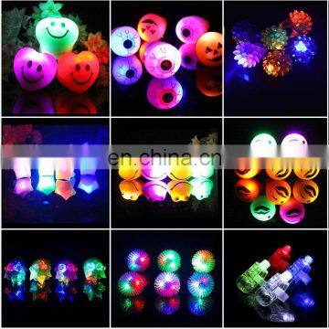 Wholesale various kinds rubber led flashing rings jelly ring Hallowmas flashing light up led party rings