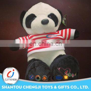 25CM Hot sale lovely striped dress soft stuffing panda plush