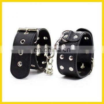 faux leather wrist & ankle cuffs restraints for male bondage