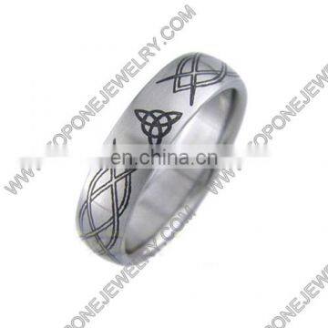 wholesale fashion special men's engraved ring women's with enamel celtic titanium ring