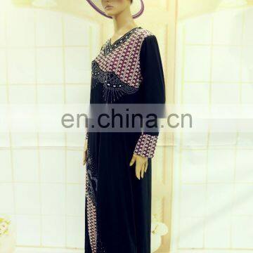 Saudi Online Neck Beaded Heart Kaftan Dress Long Beach photo-2