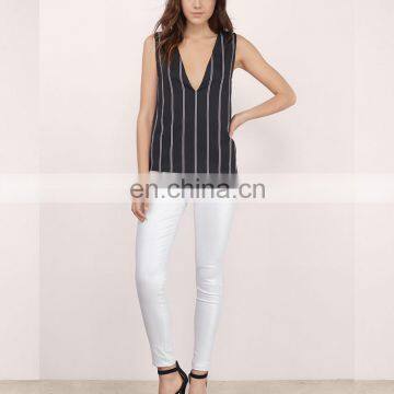 Hot Selling 100% Cotton Ladies Vest Tops Custom Tank Top In Bulk