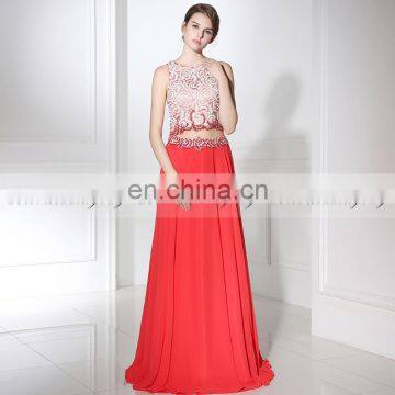 Wholesale Beaded Chiffon Two Piece Prom Dress Plus Size Prom Dresses LX371