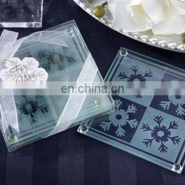 Snowflake Two Tone Coasters in Clear Gift Box