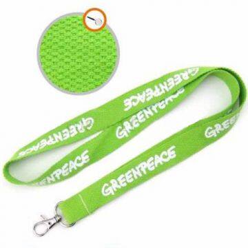 Promotional custom thick unique logo cotton lanyard with metal hook