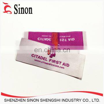 OEM Soft Stitch Woven Labels Stickers Self Adhesive Backing Tags