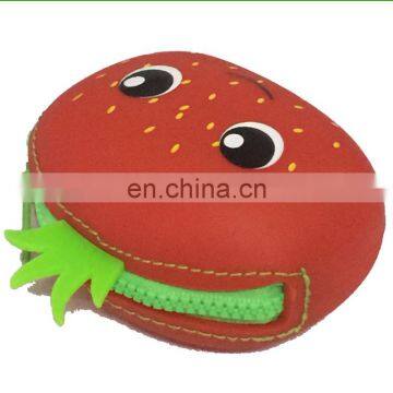 Creative Strawberry Key Coin Bag Custom Emoji Logo Printing Women Wallet Fashion Zip Silicon Purse photo-3