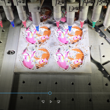 6/8/12 color soft pvc rubber patch making machine, pvc micro injection machine
