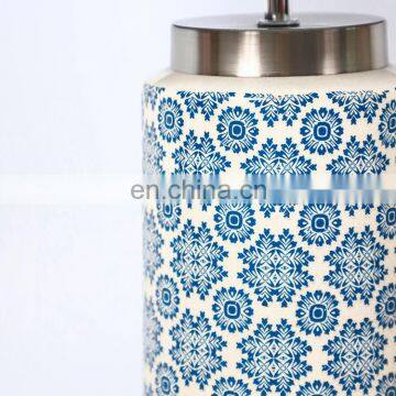 Living Room Decorative Lights Office Hotel Blue Ceramic Table Lamp for Home Decor photo-5