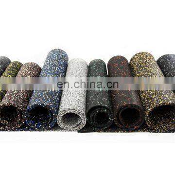 Good price high quality with different thickness rolled with spackles (EPDM granuleses) floor gym rubber mat GM09