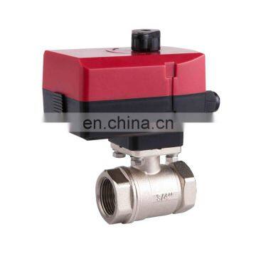 Electric Actuator 220v 230v 24v ac dc 2 way  Brass Ball Motorized Valve