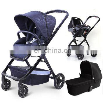 China baby stroller manufacturer high landscape and foldable baby pram stroller 3 in 1