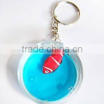 Acrylic Lovers Heart Shape Keychain with Liquid Inside